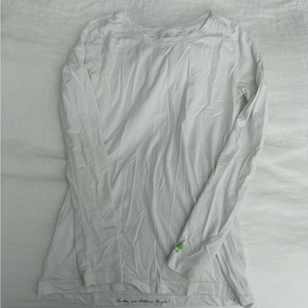 Healing Hands Classic White Long Sleeve Top